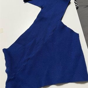Blue side neck top